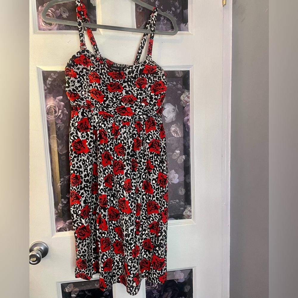 Torrid removable strap animal print dress. Torrid size 0 (12).